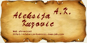 Aleksija Kuzović vizit kartica